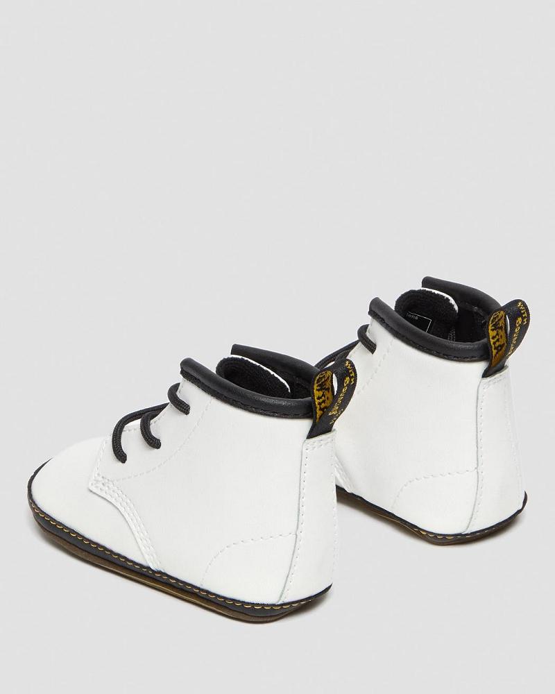 White Kids' Dr Martens Newborn 1460 Auburn Leather Booties Casual Boots | CA 661WNB